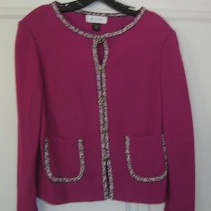 Vintage St. John dress jacket, fuchsia, Sz 8
